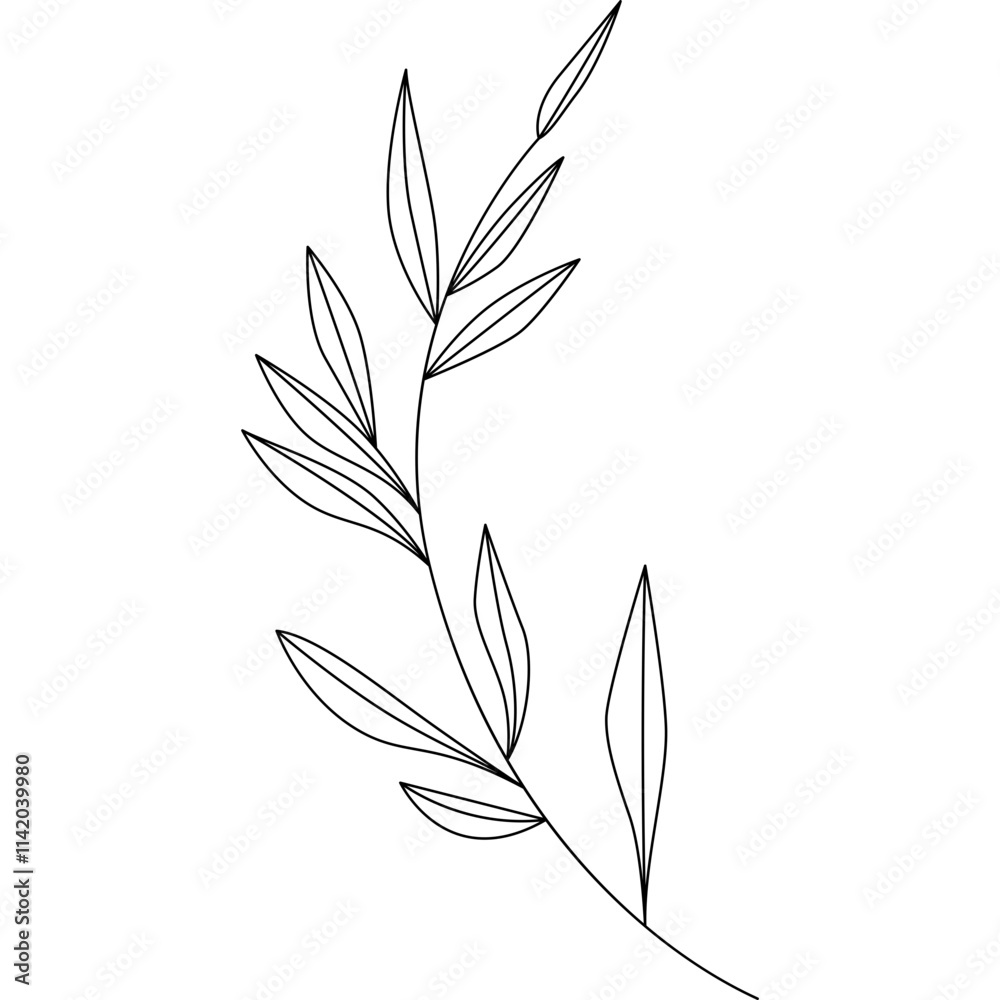 Leaves Line Illustration Leaves Line Illustration