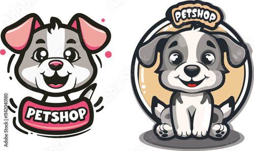 cute pet shop logo concept