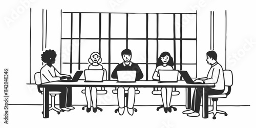 Multiethnic young business people working together in the office