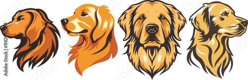 Golden Retriever logo concept isolated on white photo