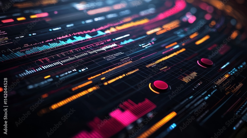 Digital task progress visualization: A high-resolution display of a detailed Gantt chart, overlaying graphs, pie charts, and task progress bars