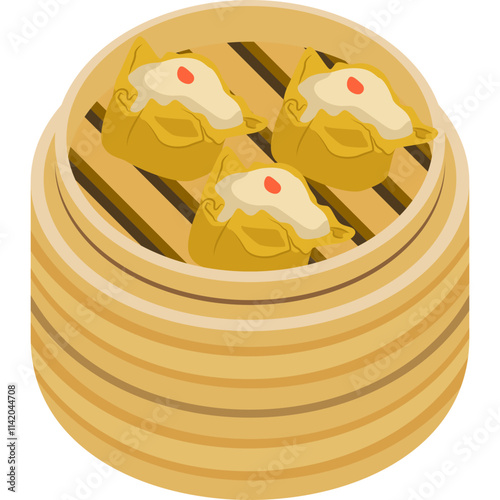 Dim sum Flat Illustration