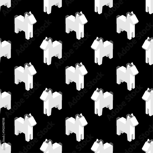 White horse pattern seamless. equine background