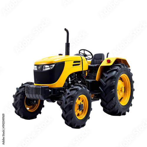 Red and yellow Black truck tor and bulldozer png image 
isolated on white background 