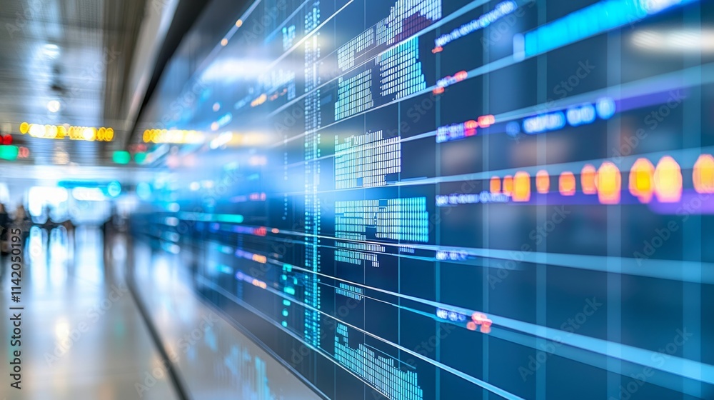 Real-time project monitoring: A modern workspace with a large wall-mounted screen showcasing a Gantt chart and task tracking metrics Real-time project monitoring: A modern workspace with a large wall-mounted screen showcasing a Gantt chart and task tracking metrics