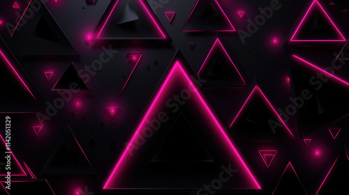 Abstract Pink and Black Triangles Background