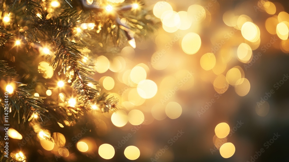 Blurred Christmas lights background with festive gold holiday bokeh Blurred Christmas lights background with festive gold holiday bokeh
