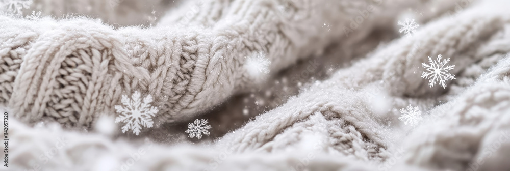 Soft Knitted Wool Fabric with Falling Snowflakes
Soft Knitted Wool Fabric with Falling Snowflakes