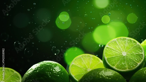 Fresh Limes with Water Droplets