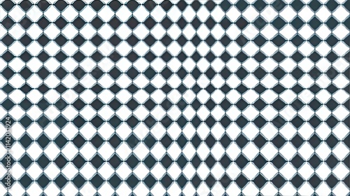 Black and White Geometric Pattern of Rhombuses and Squares