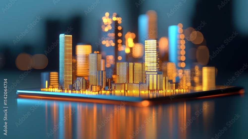 Smart City on Tablet Tech Innovation Future Urbanism Smart City on Tablet Tech Innovation Future Urbanism