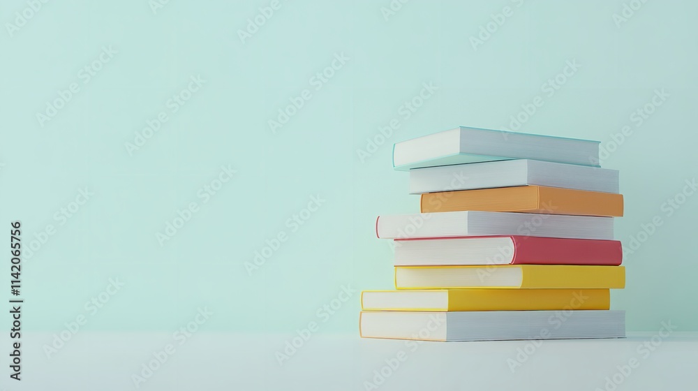 3D Stack of Business Books Related to Technology and Entrepreneurship