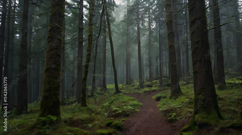 Fototapeta premium Beautiful forest landscape, landscape, forest 