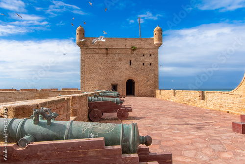 Canon of the historic fortress of the city of Essaouira in Morocco
