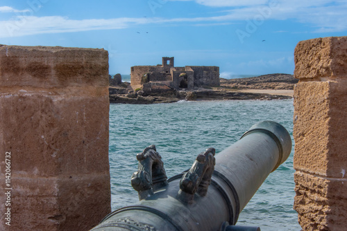 Canon of the historic fortress of the city of Essaouira in Morocco