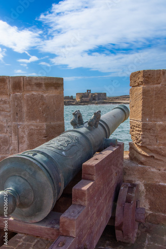 Canon of the historic fortress of the city of Essaouira in Morocco