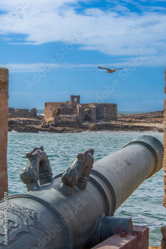 Canon of the historic fortress of the city of Essaouira in Morocco