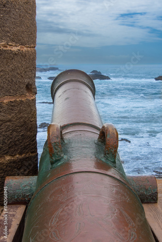 Canon of the historic fortress of the city of Essaouira in Morocco