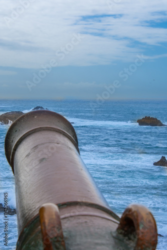 Canon of the historic fortress of the city of Essaouira in Morocco