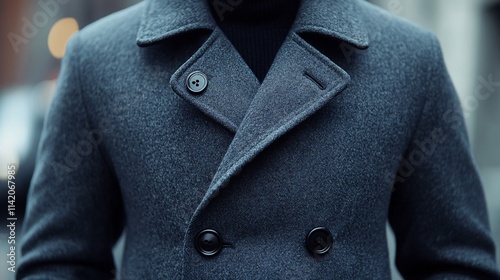 Wallpaper Mural Close-up of a man's stylish double-breasted peacoat. Torontodigital.ca