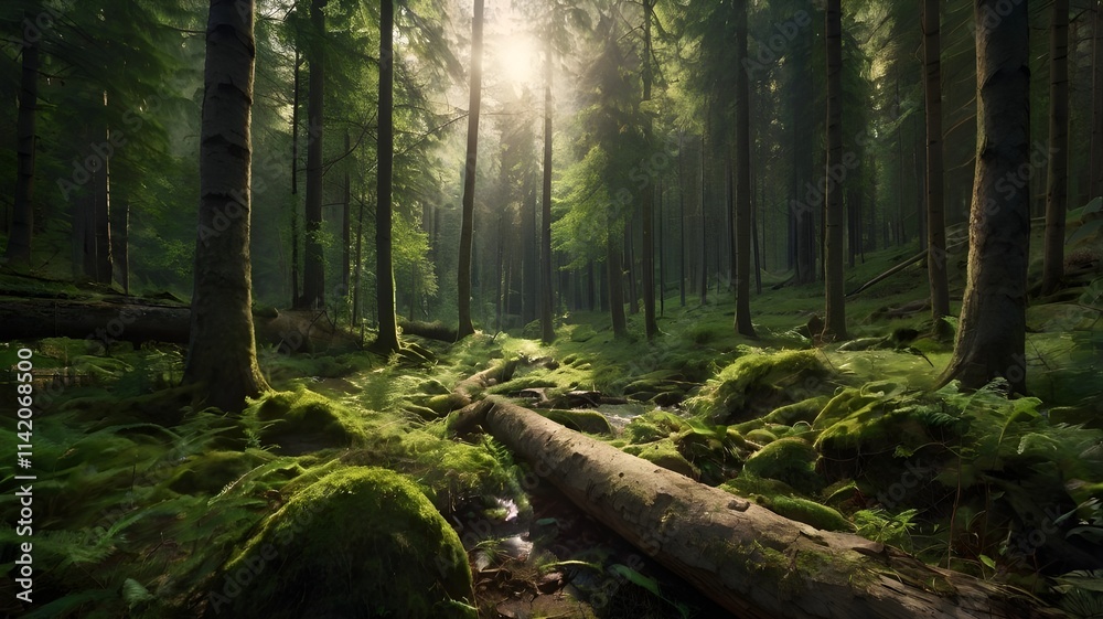 A beautiful forest landscape, forest wallpaper A beautiful forest landscape, forest wallpaper