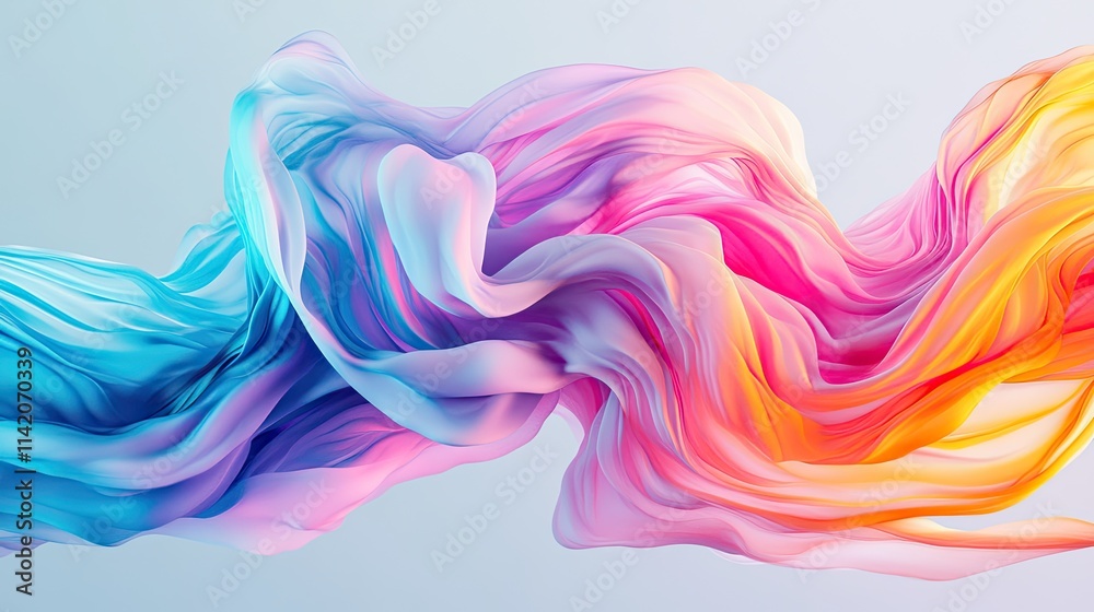 Abstract Colorful Wave Flowing in Soft Gradient Background Abstract Colorful Wave Flowing in Soft Gradient Background