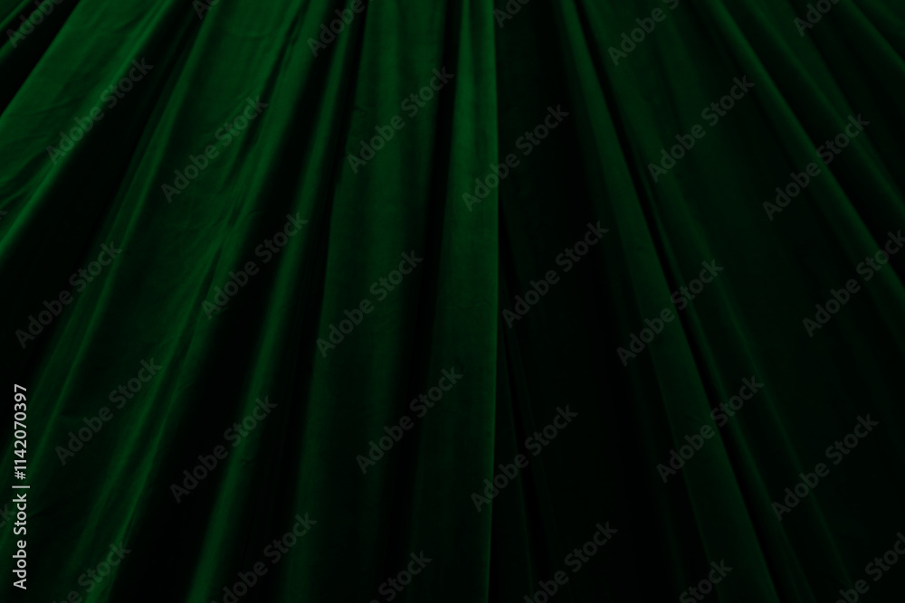 Fototapeta premium Green curtain in theatre background