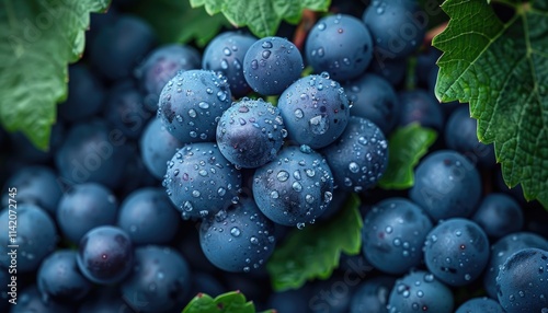 Wallpaper Mural Dew Kissed Blue Grapes On The Vine Torontodigital.ca