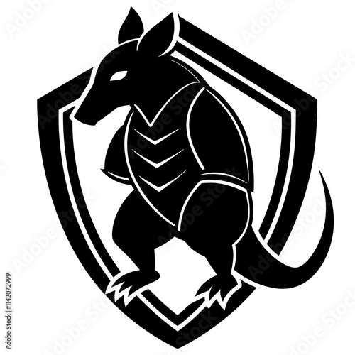 Armadillo Shield Defender esport mascot design vector silhouette