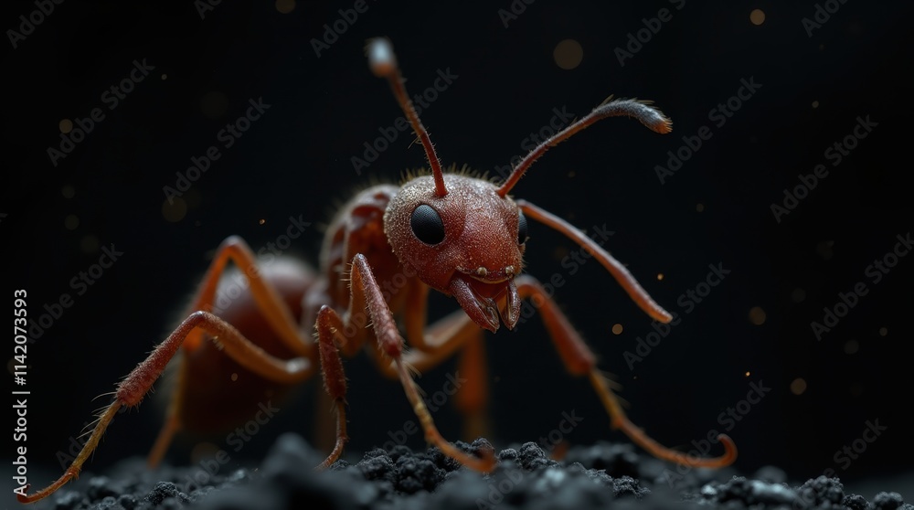Fototapeta premium Ant Mandibles in Black: A Close-Up View