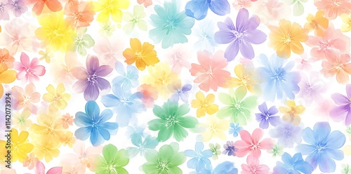 Watercolor wildflowers, clipart in a white background