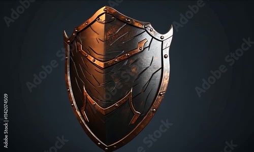 Ornate medieval shield design spinning in motion