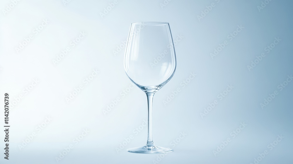 Elegant Empty Wine Glass on Smooth Background Elegant Empty Wine Glass on Smooth Background