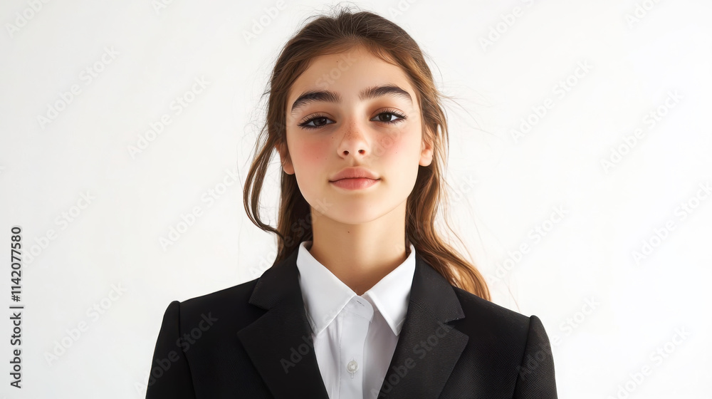 Fashionable teenage model showcasing a classic preppy look Fashionable teenage model showcasing a classic preppy look