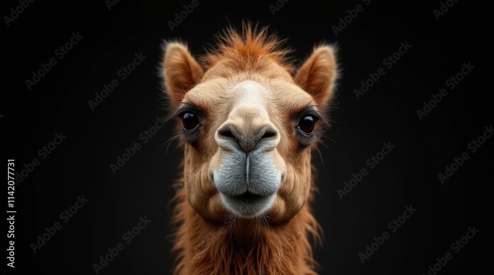 Fototapeta premium Close-Up Portrait of a Camel with Expressive Eyes