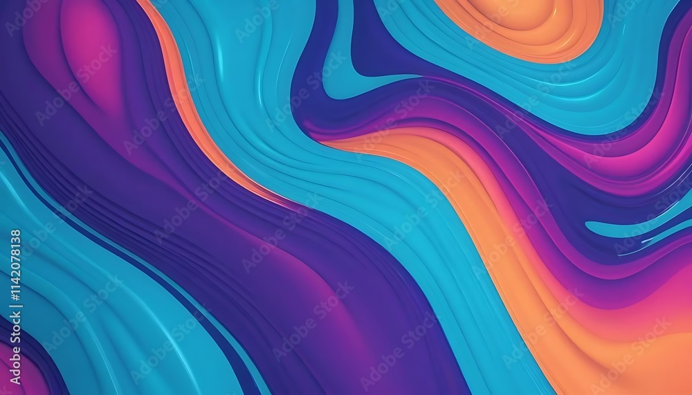 Obraz premium Fluid Color Waves: Abstract Swirls in Vibrant Hues