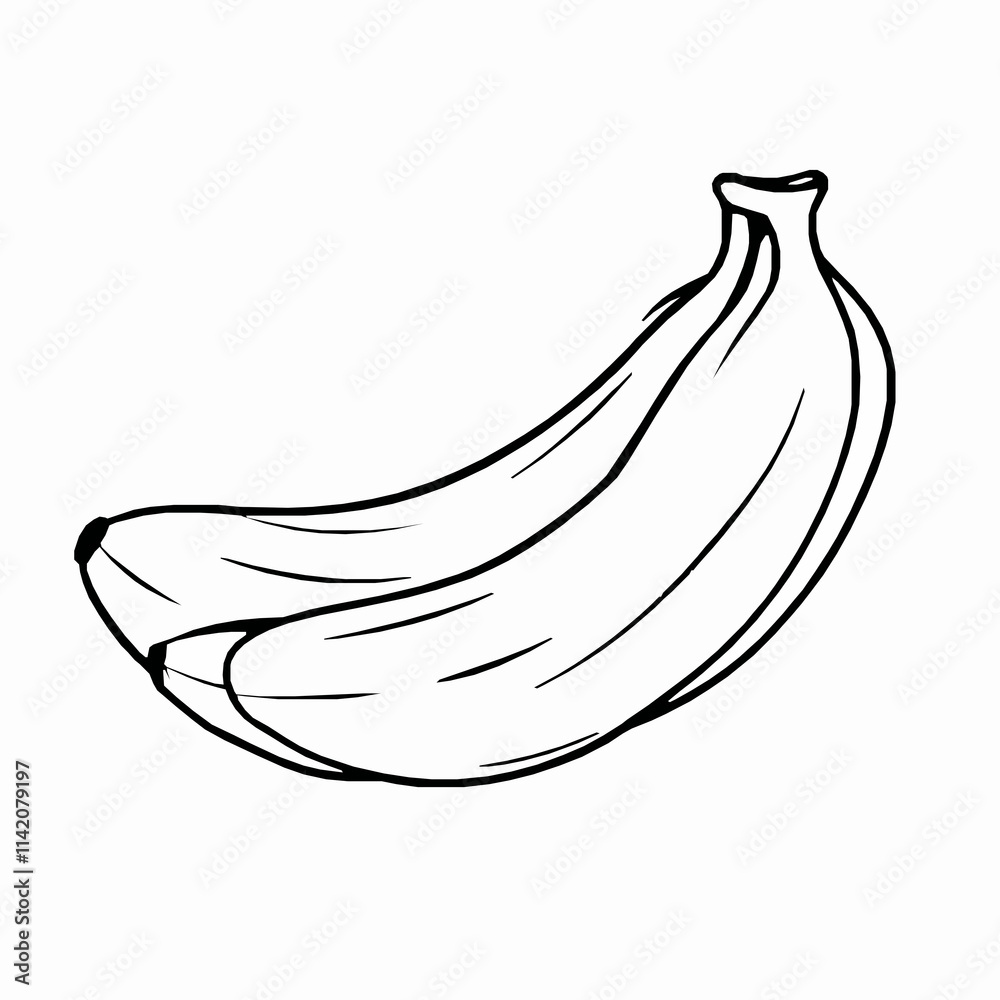 banana bunch outline vector illustration with peels and curved shapes banana bunch outline vector illustration with peels and curved shapes