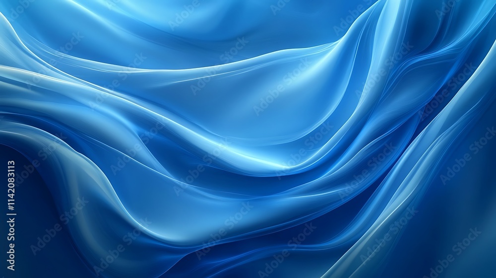 Obraz premium Abstract Blue Swirling Fabric Design Background