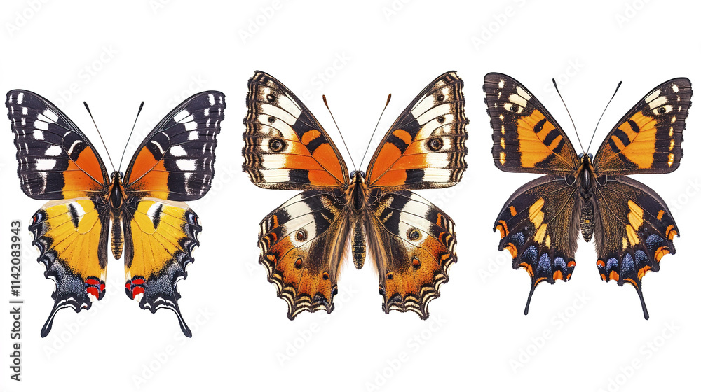 Fototapeta premium Colorful butterflies with striking patterns and vibrant colors