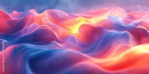 Abstract colorful wavy landscape. (1)