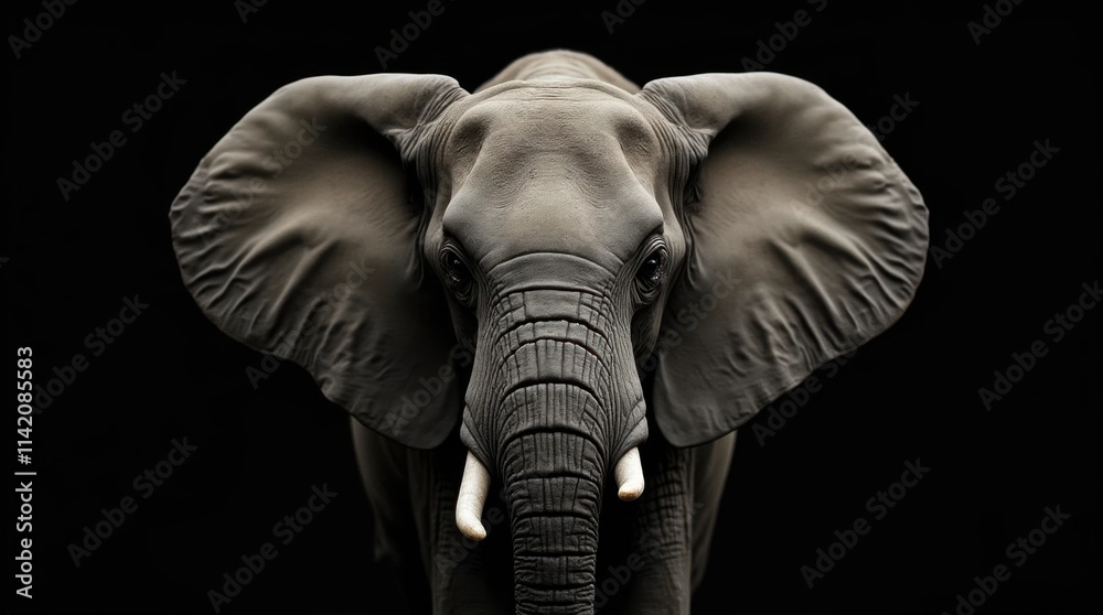 Fototapeta premium Wise Elephant with Dark Eyes