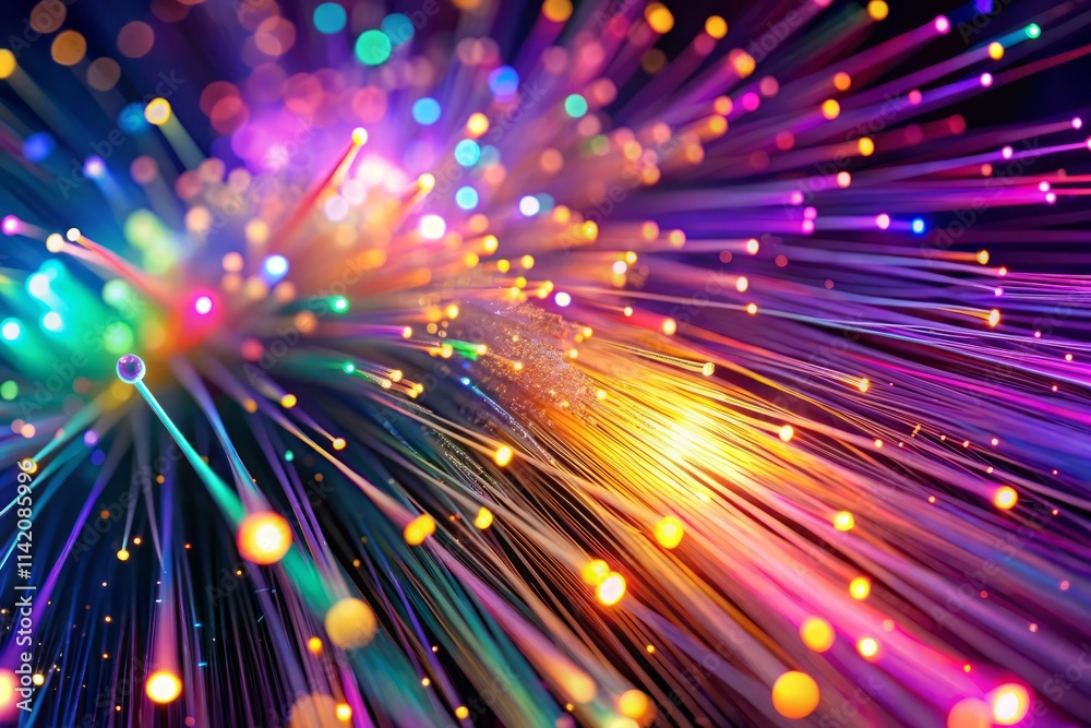 Mesmerizing Digital Fiber Optics: Futuristic Tech Background Animation Mesmerizing Digital Fiber Optics: Futuristic Tech Background Animation