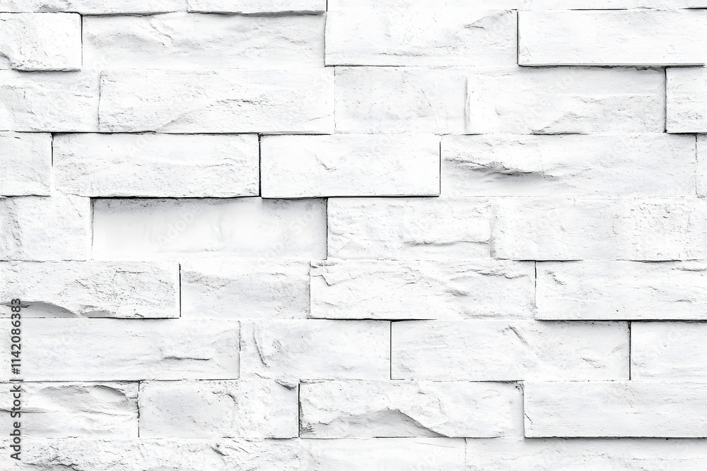 Fototapeta premium Abstract white brick wall texture background, light gray or soft gray color for modern interior design