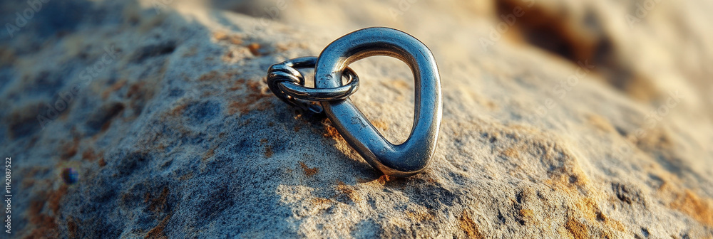 Metal Bottle Opener on Rock in Golden Sunlight Metal Bottle Opener on Rock in Golden Sunlight