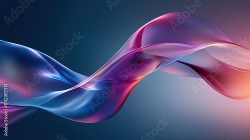 Abstract Flowing Wave of Blue and Purple on a Gradient Background