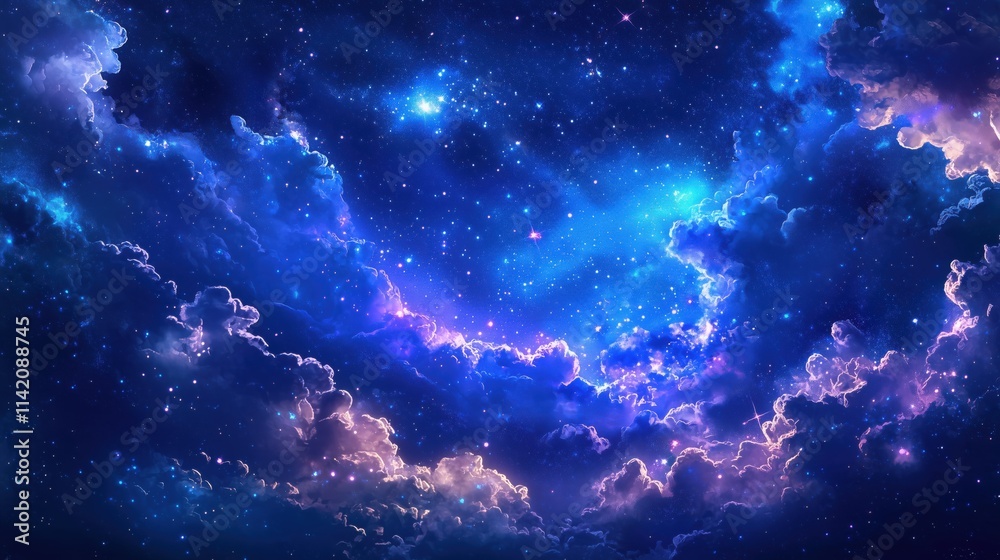 Surreal Night Sky with Glowing Fantasy Constellations Surreal Night Sky with Glowing Fantasy Constellations