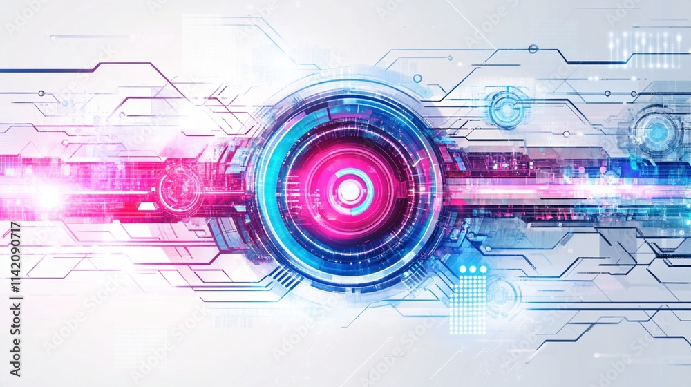 Obraz premium Abstract Technology Background. Futuristic Digital Interface. Innovation Concept.