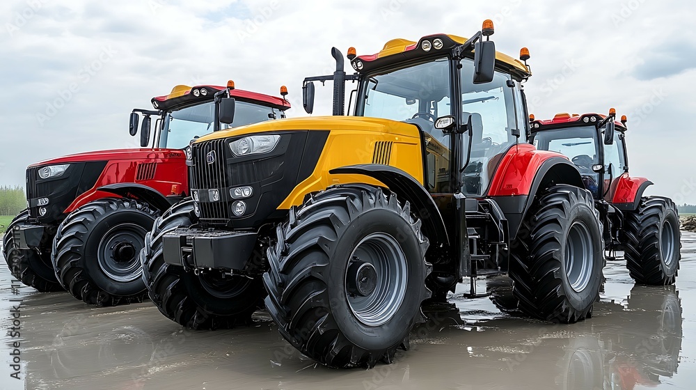 Powerful Farm Tractors in Mud Agricultural Machinery Powerful Farm Tractors in Mud Agricultural Machinery
