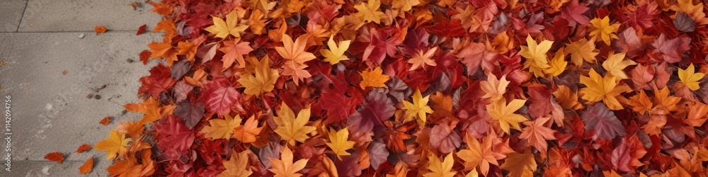 A carpet of vibrant orange and red autumn leaves underfoot, landscape, red, orange A carpet of vibrant orange and red autumn leaves underfoot, landscape, red, orange