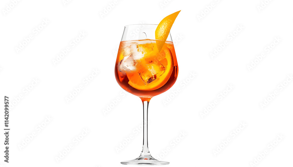aperol spritz cocktail glass isolated on a white background aperol spritz cocktail glass isolated on a white background